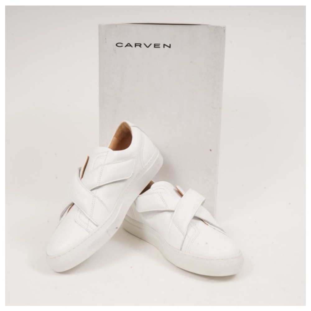 Brand New $540 Carven Paris Made In Portugal White Leather Crossover Strap